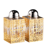 Crystal Salt & Pepper Set Floral 3"HX1.5" - LEHADAR