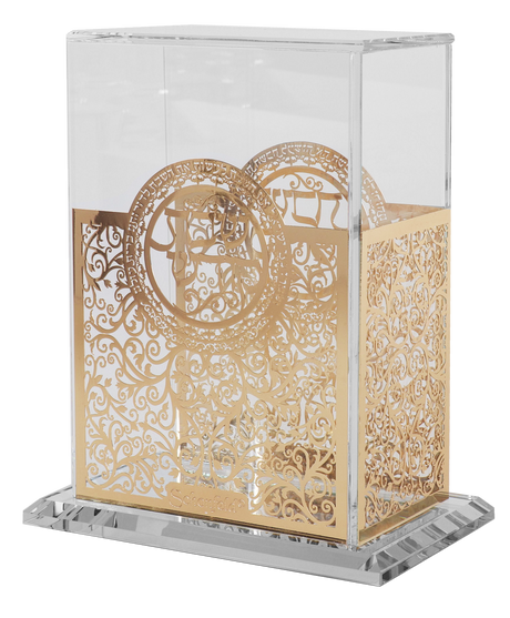 Crystal And Gold Bencher Holder 7.5"H X 5"W - LEHADAR