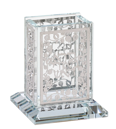 Crystal Havdalah Holder pomegranate 2 5/8 x 2 5/8 - 3" h - LEHADAR