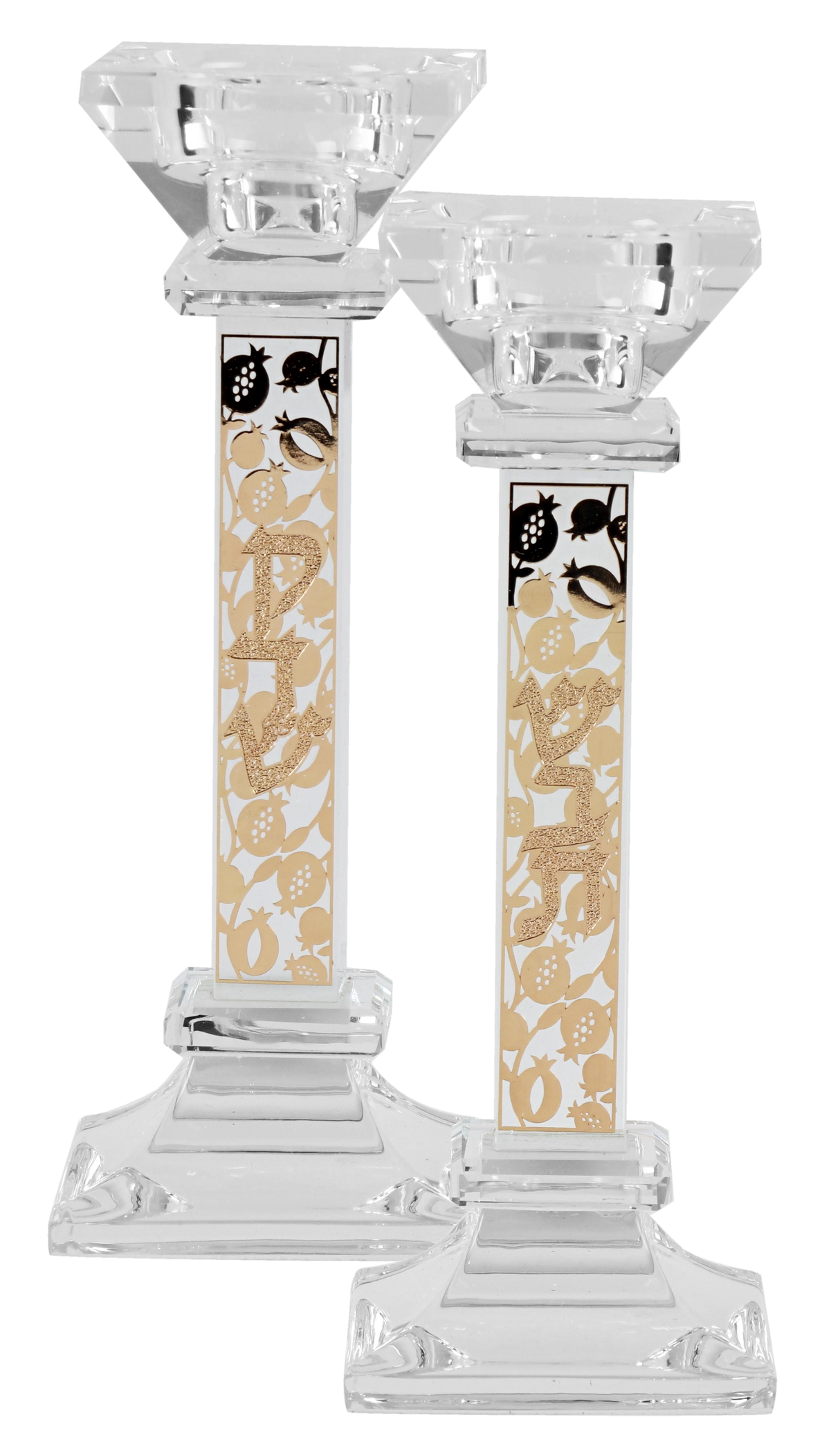 Crystal Candlestick With Plate 7"H - LEHADAR