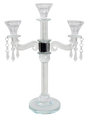 Crystal Candelabra With Broken Glass 3 Branch 15" - LEHADAR