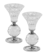 Candlesticks Crystal Silver 4.5" - LEHADAR