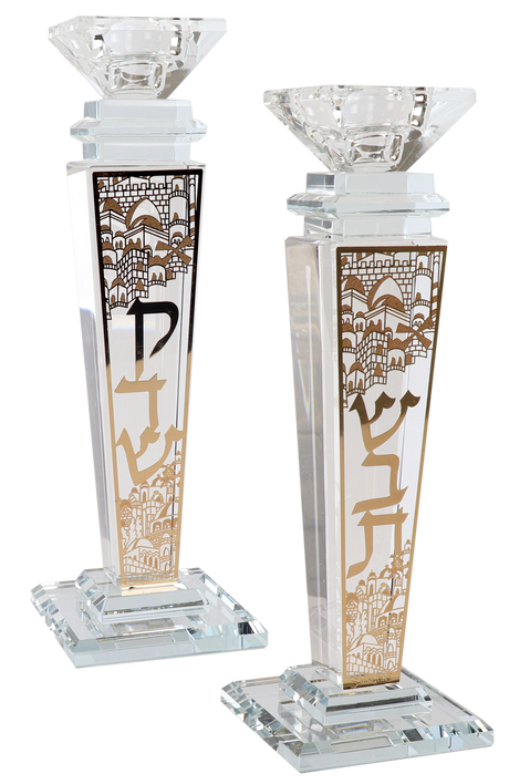Crystal And Gold Candlesticks - LEHADAR
