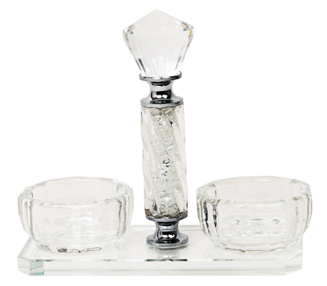 Salt & Pepper Holder Crystal With White Stones - LEHADAR