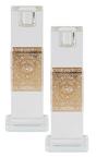 Gold Floral Candle Sticks Set 6"X 1.5" - LEHADAR