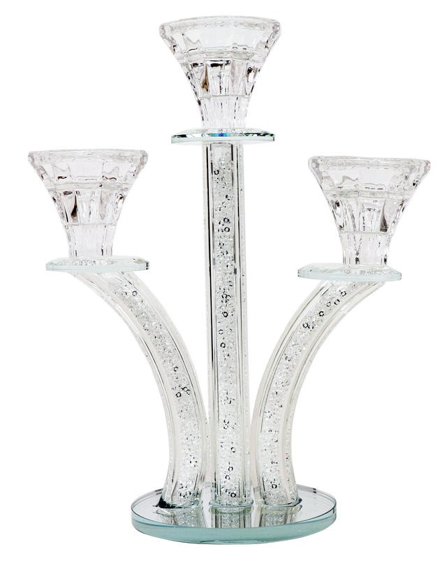 Crystal Candelabra broken glass 3 Branch - LEHADAR