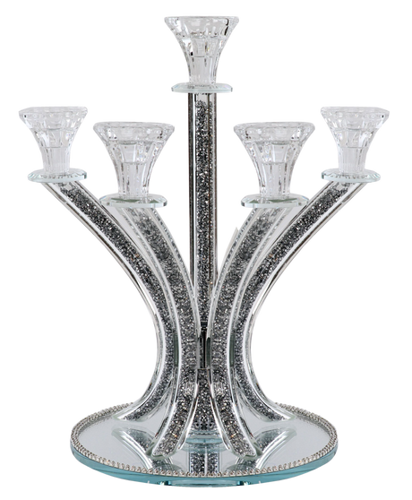 Candelabra 5 Silver Stones 14" - LEHADAR