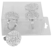 Silver Splatters Napkin Ring set of 4/pvc box, - LEHADAR