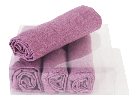 Purplish Maroon Napkin set of 4/pvc box, - LEHADAR