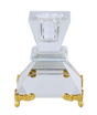 Crystal Candle Holder With Gold Decorated Legs 2" - LEHADAR