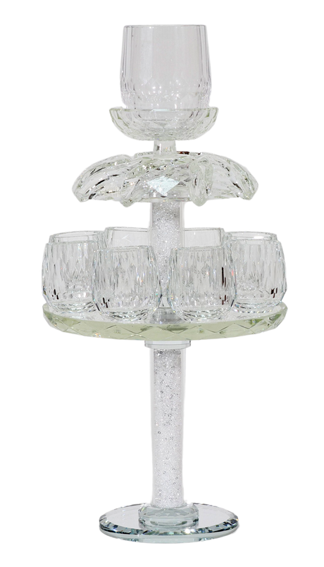 Crystal 8 Cups Fountain 12"H- Clear Filling - LEHADAR
