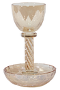 Crystal Kiddush Cup with Tray 6" - LEHADAR