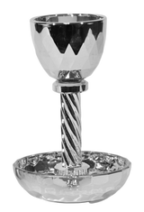 Crystal Kiddush Cup with Tray 6" - LEHADAR