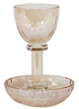 Crystal Kiddush Cup with Tray 5.5" - LEHADAR
