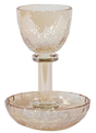Crystal Kiddush Cup with Tray 5.5" - LEHADAR