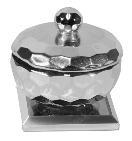 Silver Crystal Dish with Lid - 2"x2" - LEHADAR