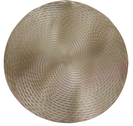 Gold Circles Leather look Laser cut Placemat 15" (12 pcs) - LEHADAR