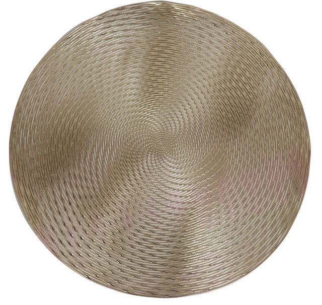 Gold Circles Leather look Laser cut Placemat 15" (12 pcs) - LEHADAR