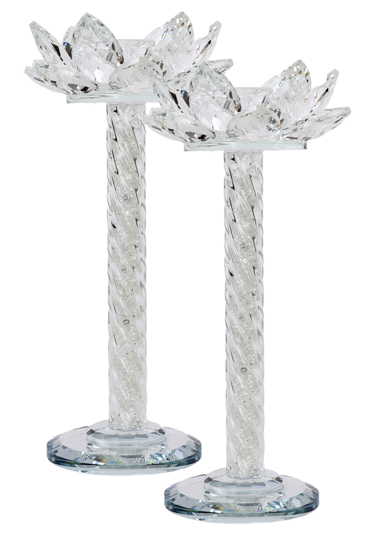2 Pcs Crystal Candle Holder 9" - LEHADAR