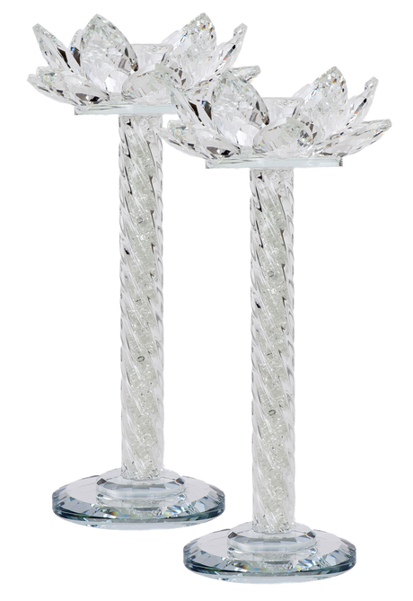 2 Pcs Crystal Candle Holder 9" - LEHADAR