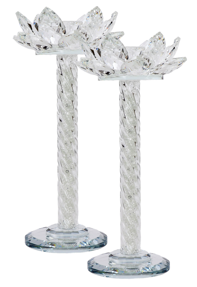 2 Pcs Crystal Candle Holder 9" - LEHADAR