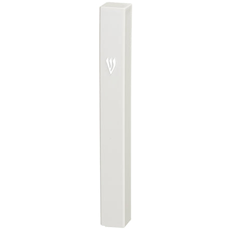 White Plastic Mezuzah with Rubber Cork 15 cm - LEHADAR