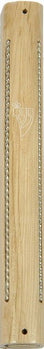 Wood Mezuzah with metal stripes 12 cm - LEHADAR