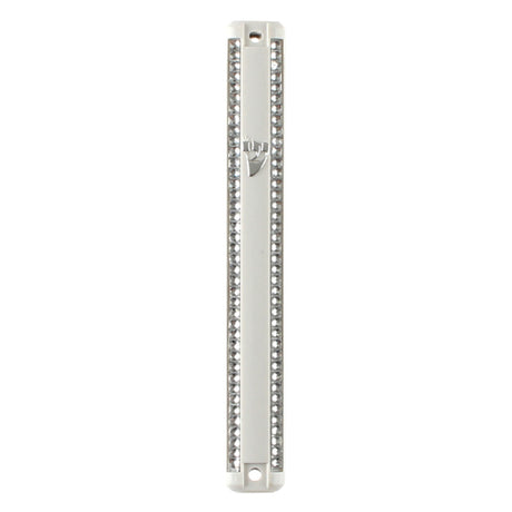 White Plastic Mezuzah 12 Cm - Rubber Plug - LEHADAR