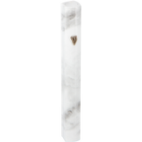 Aluminum Mezuzah 3D Painted -White Marvel