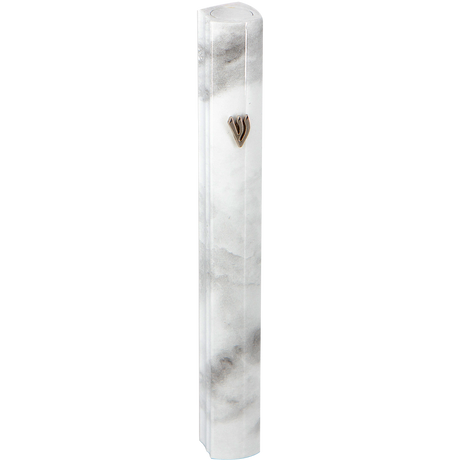 Aluminum Mezuzah 3D Painted -White Marvel