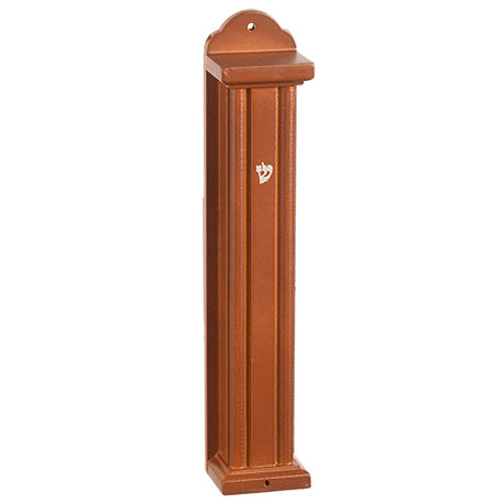 Wooden Brown Mezuzah Stripes - LEHADAR