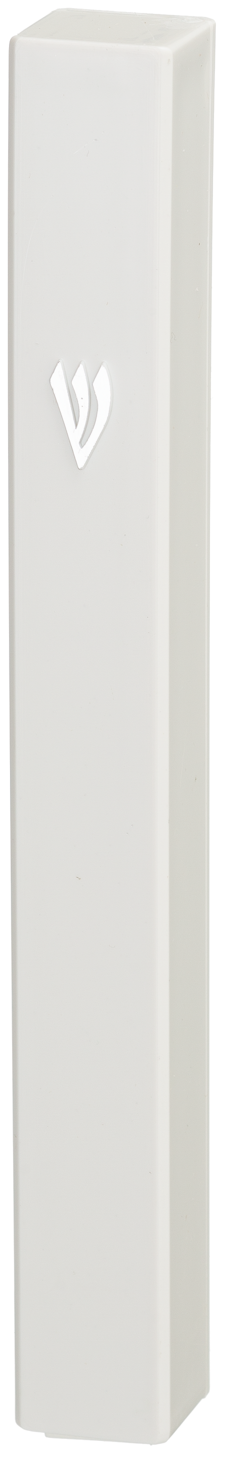 White Plastic Mezuzah With Rubber Cork 12 Cm - LEHADAR