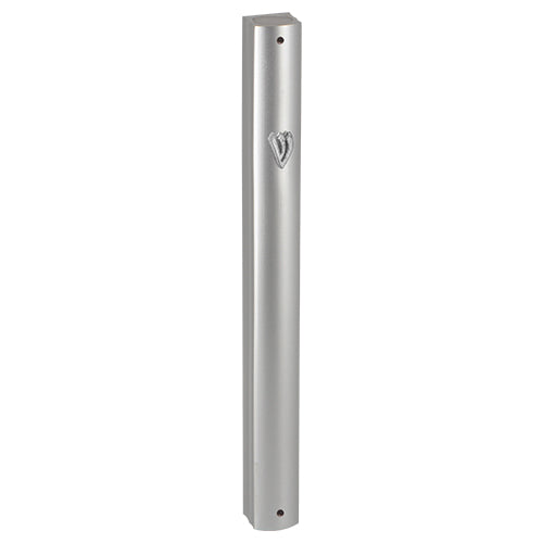 ALUMINUM MEZUZAH 20 CM MATE SILVER, METAL "SHIN"