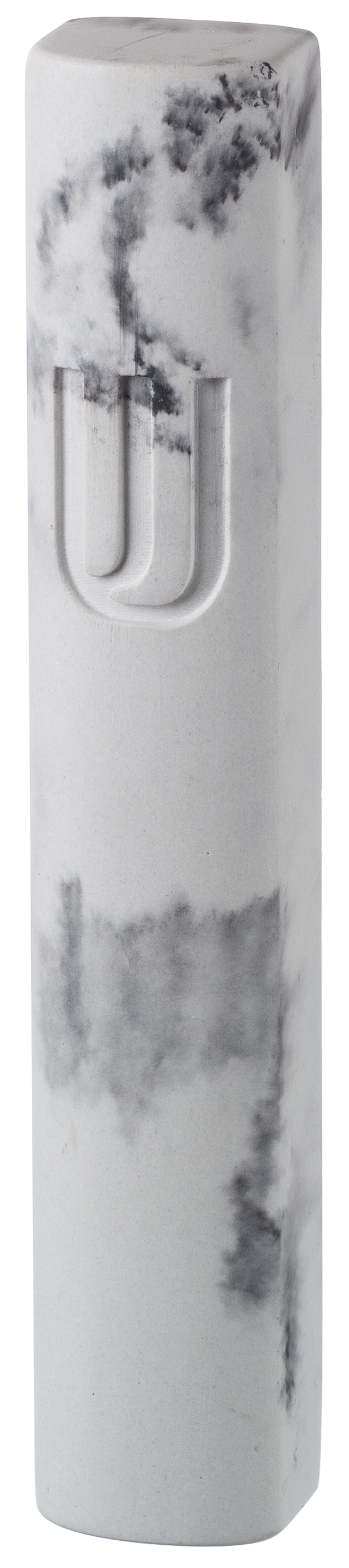 White Marble Cement Mezuzah 12 Cm