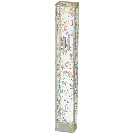 Perspex Mezuzah - Glitter Silver - LEHADAR