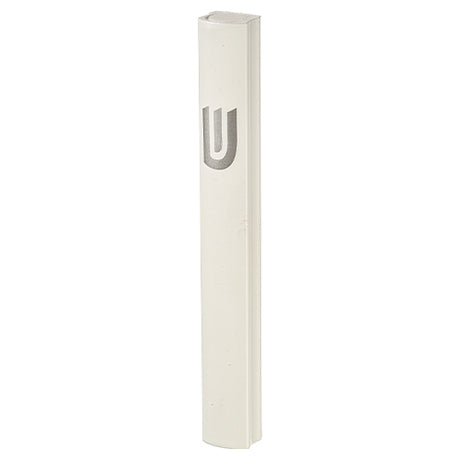 Aluminium Mezuzah - Dotted Design In Matte Silver, With The Letter "shin" - LEHADAR