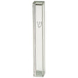 Transparent Plastic Mezuzah 15 cm - Silver SHIN & Stripe with Rubber Cork - LEHADAR