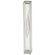 Transparent Plastic Mezuzah 15 cm - Silver SHIN with Rubber Cork - LEHADAR