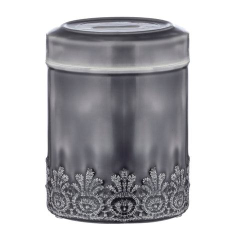 Tzedakah Box Metal Round Silver Flower Design 5.5" - LEHADAR