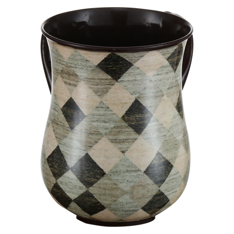 Washing Cup Rhombus Silver & Brown (6 Per Case)` - LEHADAR