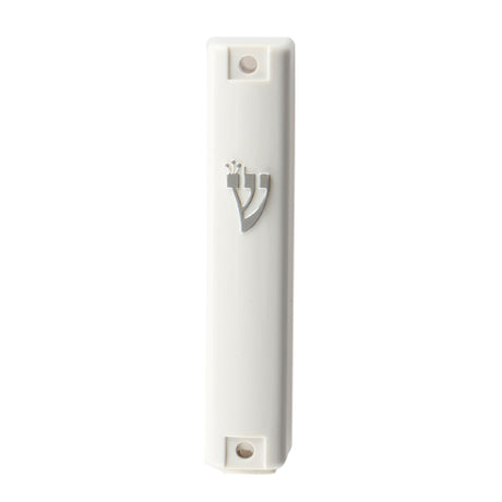 Plastic Mezuzah - Rubber Plug Silver Shin 7 Cm - LEHADAR