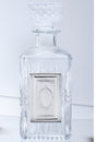 Crystal Square Liquor Bottle w Silver - LEHADAR