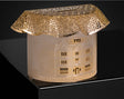 Tzedakah Box Gold 770 Round By Jerusalem Impressions 4x4x2 1/8x 1 5/8 " - LEHADAR
