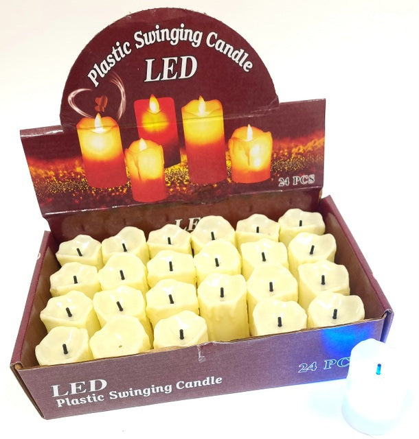 LED plastic candles 5 cm (12 Pack)