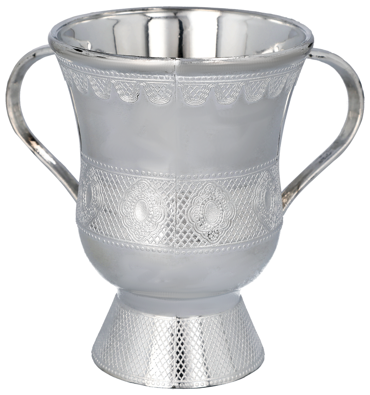 Plastic Elegant Washing Cup 16 Cm- Silver - LEHADAR