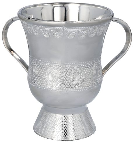 Plastic Elegant Washing Cup 16 Cm- Silver - LEHADAR