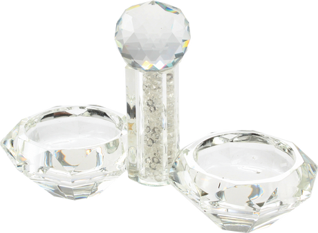 Crystal Salt Holder 4x5" With Glass Crystals - LEHADAR