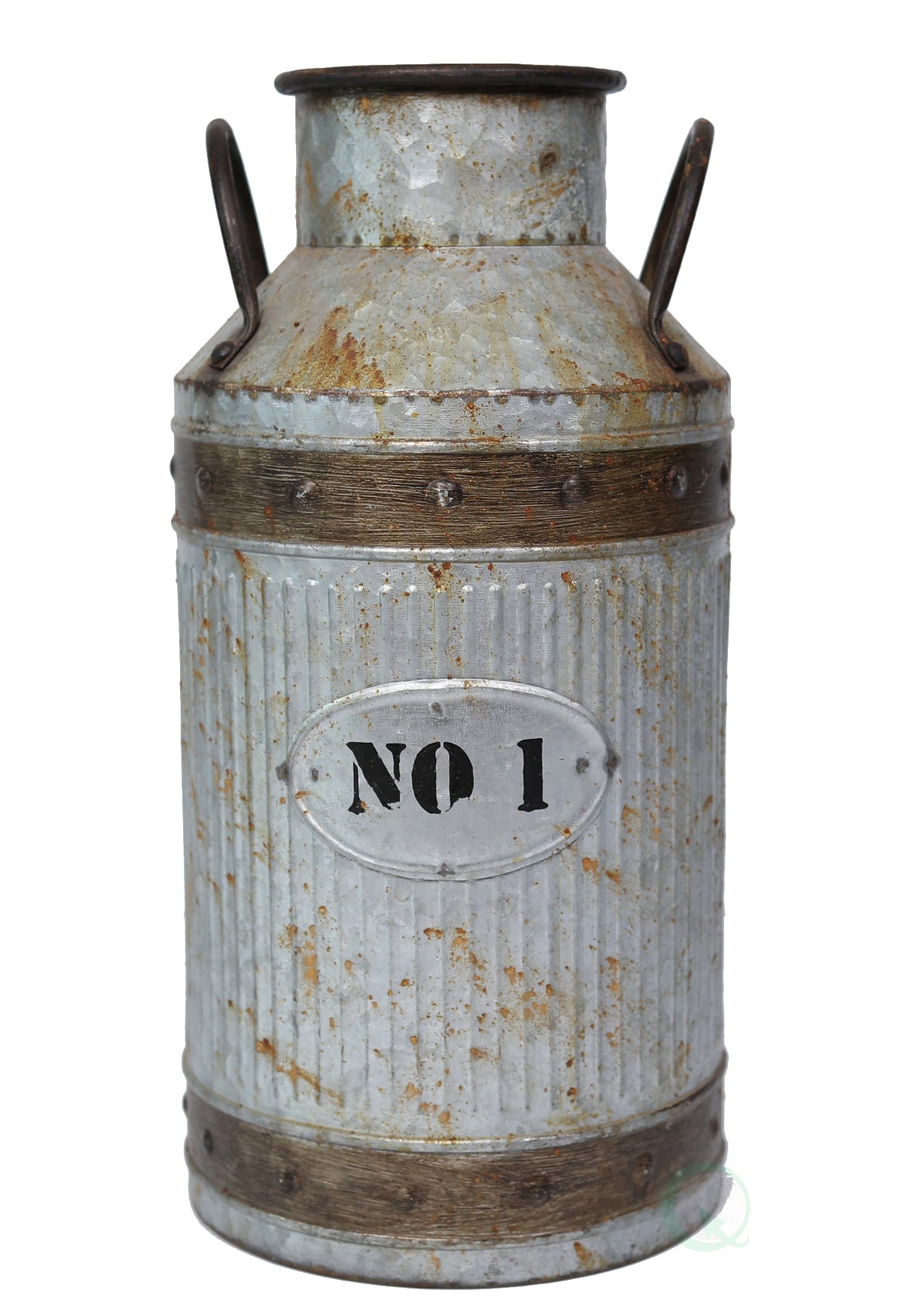 Galvanized Metal Rustic Milk Can, Large - LEHADAR