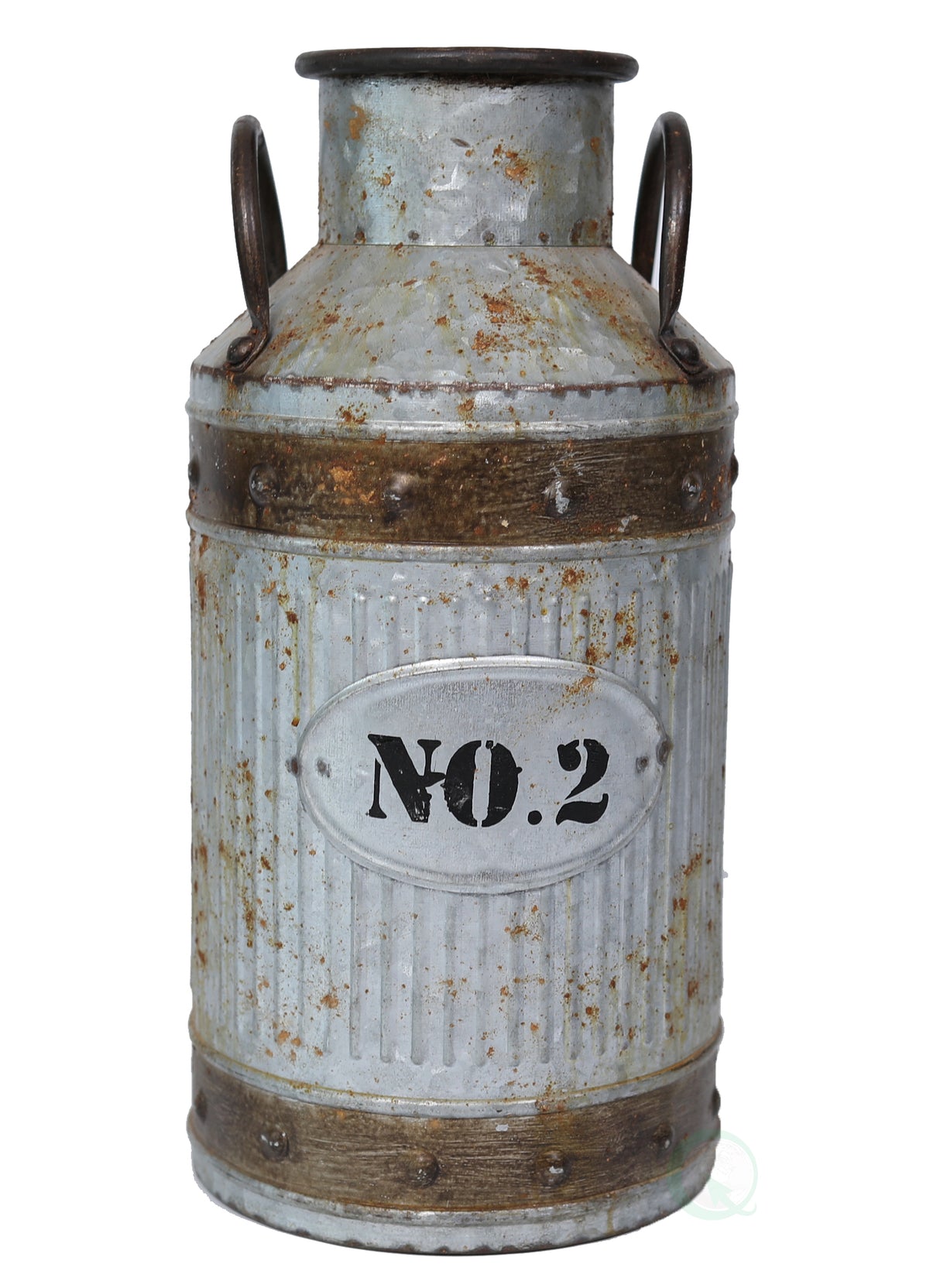 Galvanized Metal Rustic Milk Can, Medium - LEHADAR