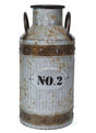 Galvanized Metal Rustic Milk Can, Medium - LEHADAR